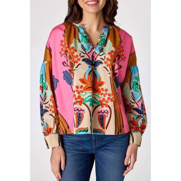 NEW CROSBY BY MOLLIE BURCH bryleigh top in art nouveau - Picture 4 of 5